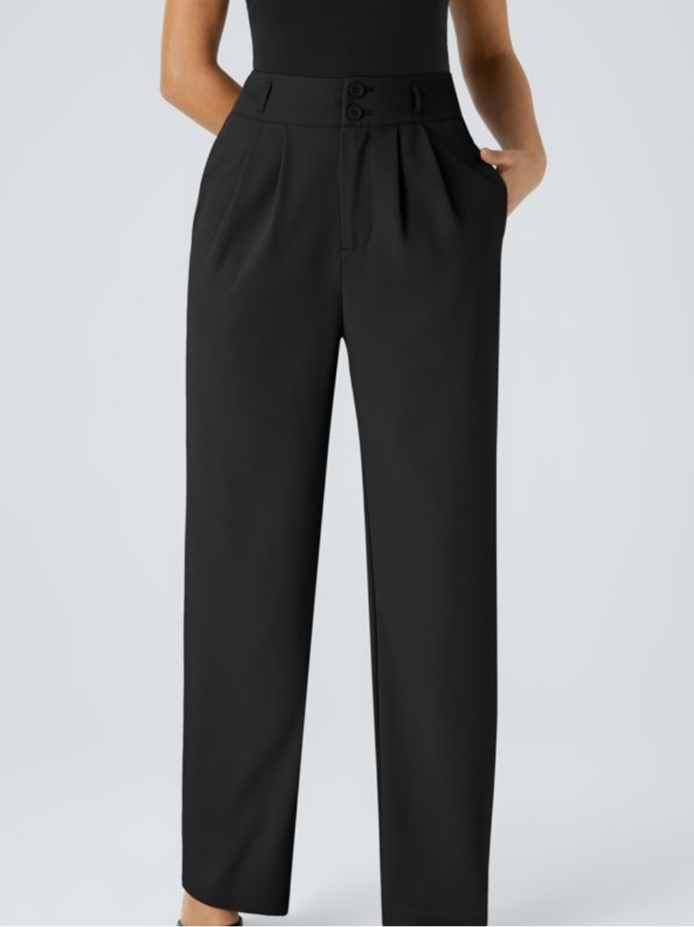Halara Flex™ High Waisted Leg Work Pants - Black Petite szM
